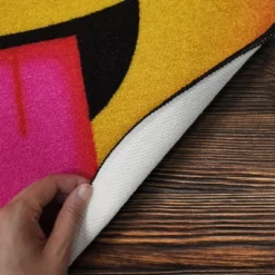 Deerlux Emoji Style Round Funny Smiley Face Kids Area Rug, Raised Eyebrow Emoji Rug 11 Deerlux Emoji Style Round Funny Smiley Face Kids Area Rug, Raised Eyebrow Emoji Rug -Child Furniture Shop GUEST 54f6e0de b93f 409e a0a7 7a38d7245339