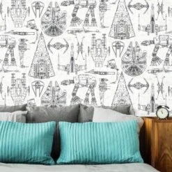 Star Wars Spaceship Blueprints Peel And Stick Wallpaper -RoomMates -Child Furniture Shop GUEST 55b68610 fb06 4c90 9627 f37948428ddd