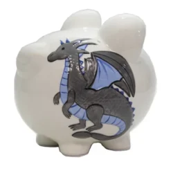 Bank Mythical Dragon Pig Bank - One Bank 7.5 Inches - Save Money - 36916. - Ceramic - White