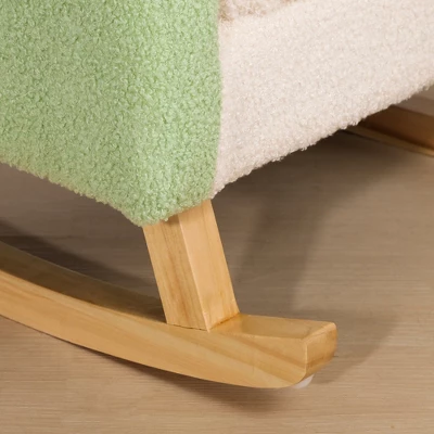 Qaba Kids Sofa, Rocking Toddler Sofa Chair With Solid Wooden Frame, Faux Lamb Fleece Fabric For Nursery, Kindergarten, Playroom, Bedroom 7 Qaba Kids Sofa, Rocking Toddler Sofa Chair With Solid Wooden Frame, Faux Lamb Fleece Fabric For Nursery, Kindergarten, Playroom, Bedroom - Image 5