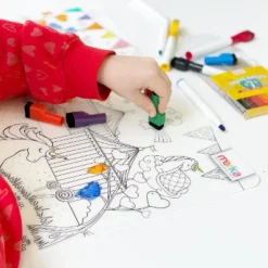 Merka Kids Toddler Essentials Coloring Placemats For Kids, Set Of 4 Mats With 7 Markers Jungle Space Sea Unicorns -Child Furniture Shop GUEST 56ecac5d 8086 4d13 a9e6 b1e021b9065c