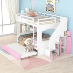 Full Over Full Bunk Bed With Trundle, Stairs, Ladders And Storage Cabinet-ModernLuxe -Child Furniture Shop GUEST 57c9e4d4 d968 4114 a59c f203690502ec