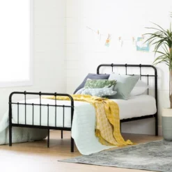 Twin Hankel Metal Platform Bed With Headboard And Footboard Pure Black - South Shore 13 Twin Hankel Metal Platform Bed With Headboard And Footboard Pure Black - South Shore -Child Furniture Shop GUEST 5a3ab09d e4a6 41f1 85bc 0a902fa58a41