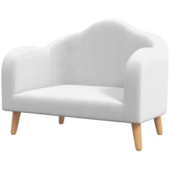 Qaba 2 Seater Kids Sofa, Cloud Shaped Children's Sofa For Nursery Playroom, With Soft Foam Padding, Anti-Tipping Design, For 2-5 Years, White 9 Qaba 2 Seater Kids Sofa, Cloud Shaped Children's Sofa For Nursery Playroom, With Soft Foam Padding, Anti-Tipping Design, For 2-5 Years, White -Child Furniture Shop GUEST 5b6d7c54 c60f 4cb1 93e7 5e4ba82c033b