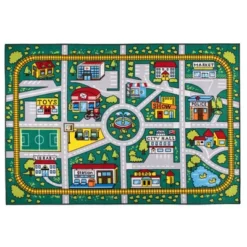 World Rug Gallery Kids Educational Learning City Life Road Non Slip Area Rug -Child Furniture Shop GUEST 5b961754 cc52 4e4b baa4 38c15b7466d0