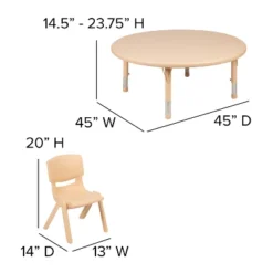 Flash Furniture 45" Round Plastic Height Adjustable Activity Table Set With 4 Chairs -Child Furniture Shop GUEST 5bde440d 599a 4c96 acf1 f2e4c312f711