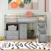 Twin Size Loft Bed With Multifunctional Movable Built-in Desk And Staircase-ModernLuxe 2 Twin Size Loft Bed With Multifunctional Movable Built-in Desk And Staircase-ModernLuxe -Child Furniture Shop GUEST 5fea2d77 531d 4cee 8e9c 26516e8c0c80