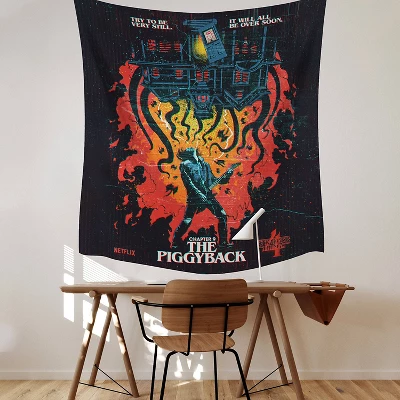 Stranger Things X Butcher Billy The Piggyback Tapestry Black/Red/Blue - RoomMates 6 Stranger Things X Butcher Billy The Piggyback Tapestry Black/Red/Blue - RoomMates - Image 4