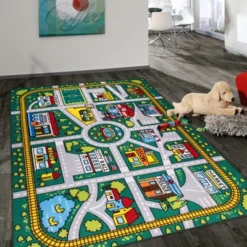 World Rug Gallery Kids Educational Learning City Life Road Non Slip Area Rug