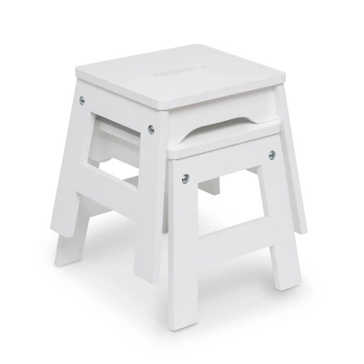 Melissa & Doug Wooden Stools - Set Of 2 - White 3 Melissa & Doug Wooden Stools - Set Of 2 - White