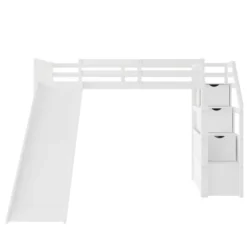 Twin Loft Bed With Storage And Sliders - ModernLuxe -Child Furniture Shop GUEST 6664f63a b2de 4a11 86ca 2c30c6323bd3
