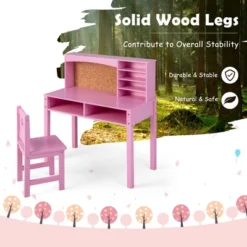 Costway Kids Desk And Chair Set Study Writing Workstation With Hutch & Bulletin Board -Child Furniture Shop GUEST 6826e3d5 bec2 4c56 adb6 459476549fdb