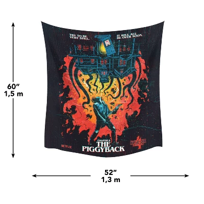 Stranger Things X Butcher Billy The Piggyback Tapestry Black/Red/Blue - RoomMates 4 Stranger Things X Butcher Billy The Piggyback Tapestry Black/Red/Blue - RoomMates - Image 2
