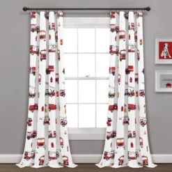 52"x84" Make A Wish Fire Truck Window Curtain Panels Set - Lush Décor -Child Furniture Shop GUEST 6dc490c9 2f04 469a ab59 d1d82ff9cf2f