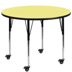 Emma And Oliver Mobile 48" Round Laminate Adjustable Activity Table -Child Furniture Shop GUEST 6f5cb804 7baa 4a10 a306 67d37c523418