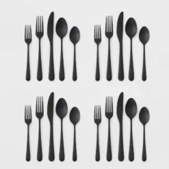 20pc Harrington Flatware Set Black - Threshold™ -Child Furniture Shop GUEST 701d9c22 9fd0 4379 8eb2 5dfad3133a69