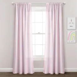 Kids' Rainbow Sheer Rod Pocket With Lining Single Window Curtain Panel Rainbow/White - Lush Décor -Child Furniture Shop GUEST 73c4d1be 6fe0 4b42 9289 a31ba8242a03