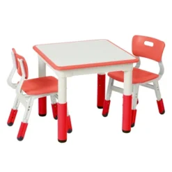 ECR4Kids Square Resin Dry-Erase Adjustable Activity Table With 2 Chairs (3-Piece Set) -Child Furniture Shop GUEST 746c2d60 874c 48a2 8463 80ce62af2701