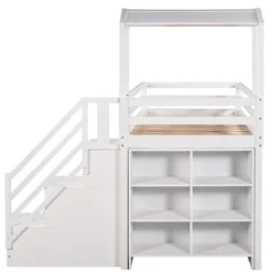 Twin Over Full Bunk Bed With Staircase, Shelves And House Roof-ModernLuxe -Child Furniture Shop GUEST 74a5c629 da8b 490a bb45 0d6e3ea9aaa0
