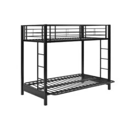 Twin Over Futon Analise Metal Bunk Bed Black - Saracina Home 11 Twin Over Futon Analise Metal Bunk Bed Black - Saracina Home -Child Furniture Shop GUEST 74e2d72d ba1e 41f2 80bc 6da6082dff35