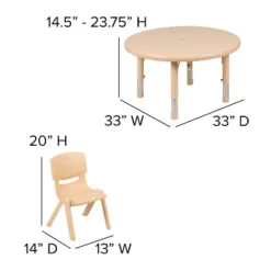 Flash Furniture 33" Round Plastic Height Adjustable Activity Table Set With 4 Chairs -Child Furniture Shop GUEST 78fd628b 30f5 4d49 9fd8 294e7bd981d1