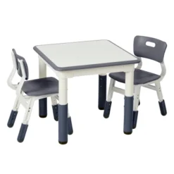 ECR4Kids Square Resin Dry-Erase Adjustable Activity Table With 2 Chairs (3-Piece Set) -Child Furniture Shop GUEST 7cb37d1e 626a 4945 8f87 c3cfc4aaf994