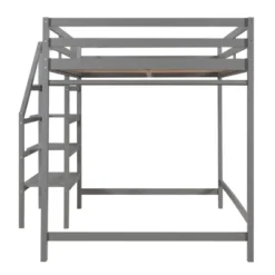 Full Size Loft Bed With Staircase And Safety Guardrails Gray/White-ModernLuxe 24 Full Size Loft Bed With Staircase And Safety Guardrails Gray/White-ModernLuxe -Child Furniture Shop GUEST 7dcbda4b f402 4598 a215 b3e560119308