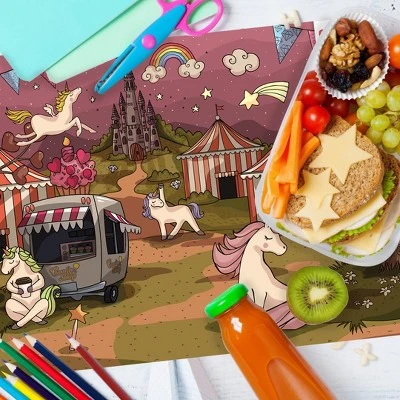 Merka Kids Wipeable Plastic Placemats For Dining Table - Ocean, Space, Jungle, Unicorns For Ages 2 And Up, Set Of 4 3 Merka Kids Wipeable Plastic Placemats For Dining Table - Ocean, Space, Jungle, Unicorns For Ages 2 And Up, Set Of 4