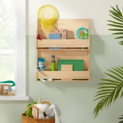 Child Furniture Shop 13 2 Tier Wood Kids' Book Shelf Natural - Pillowfort™