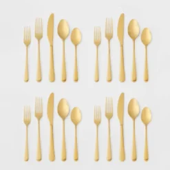 20pc Harrington Flatware Set Gold - Threshold™ -Child Furniture Shop GUEST 83f8ea2e 2885 4bf8 9e92 e1aa54e1e88c