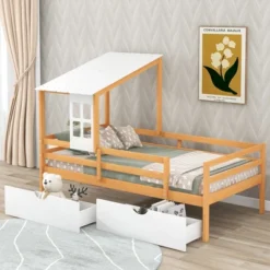 Twin Size House Low Loft Bed With Two Storage Drawers - ModernLuxe 20 Twin Size House Low Loft Bed With Two Storage Drawers - ModernLuxe -Child Furniture Shop GUEST 8471c761 1ec9 4e60 9aeb 48ec85dd58c3