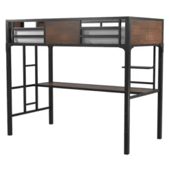 Twin Navii Industrial Loft Bed Black - HOMES: Inside + Out -Child Furniture Shop GUEST 850101ab ec3e 466d ac17 a2e5070cf934