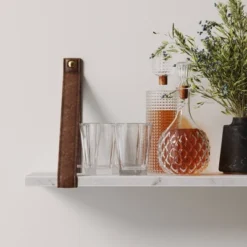 Brandon Vintage Matte Faux Marble Wall Shelf Brown - Nathan James -Child Furniture Shop GUEST 854810bb 6ad0 45a3 a187 45090e904d8a