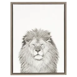 24" X 18" Lion Framed Canvas Art - Uniek -Child Furniture Shop GUEST 858ca999 a15d 4542 b95a 088fb0ebe989