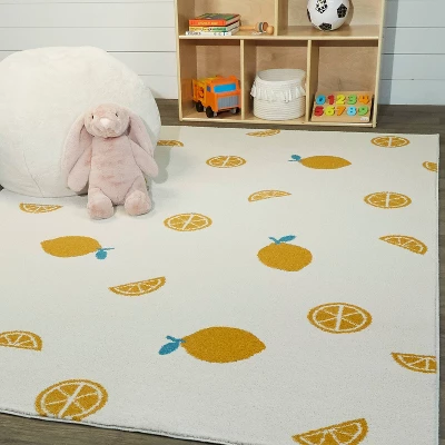 Lemons Kids' Rugs White - Balta Rugs 3 Lemons Kids' Rugs White - Balta Rugs