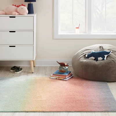 4'x5'6" Ombre Neon Rainbow Tufted Kids' Rug - Pillowfort™ 3 4'x5'6" Ombre Neon Rainbow Tufted Kids' Rug - Pillowfort™