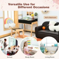 Costway Kids Table & Chair Set Wooden Activity Art Study Desk W/Storage Space -Child Furniture Shop GUEST 8c68b25b 7c7a 4274 9b9d 8d88341b96b9