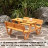 Gardenised Wooden Kids Picnic Table Bench With Backrest, Outdoor Children's Backyard Table, Crafting, Dining, And Playtime Patio Table -Child Furniture Shop GUEST 8eaee34a bdf8 45ed 974d 388771dedd6f