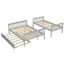 Twin Over Full Bunk Bed With Trundle Bed, Ladder And Safety Rails-ModernLuxe -Child Furniture Shop GUEST 91dc108d dc60 4a42 a177 df4beab90874