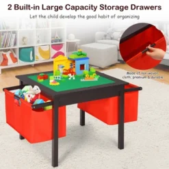 Costway 2-in-1 Kids Activity Table & 2 Chairs Set W/Storage Building Block Table -Child Furniture Shop GUEST 9205c328 c67a 4b87 9a60 6a947f9694ae