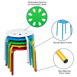 Flash Furniture Plastic Nesting Stack Stools, 11.5"Height (5 Pack) -Child Furniture Shop GUEST 940457e7 d79d 44da 95a3 a7ca714b8c6c