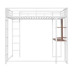 Twin Metal Loft Bed With 2 Shelves And Desk - ModernLuxe -Child Furniture Shop GUEST 9b22ef5c 5b3d 47db 9771 02ea3304f296