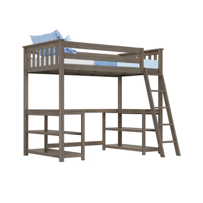 Max & Lily Twin-Size High Loft Bed With Wraparound Desk & Shelves 9 Max & Lily Twin-Size High Loft Bed With Wraparound Desk & Shelves - Image 7