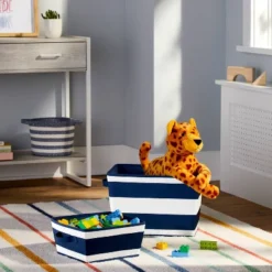 Canvas Striped Kids' Bin - Pillowfort™ -Child Furniture Shop GUEST 9ba29a83 4581 4cac b050 57fae470da95