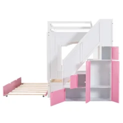 Full Over Full Bunk Bed With Trundle, Stairs, Ladders And Storage Cabinet-ModernLuxe -Child Furniture Shop GUEST a1380fe8 c1be 44fd 8433 7c90651a654b