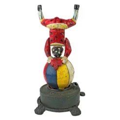 Design Toscano Spinning Acrobat Clown On Globe Authentic Iron Mechanical Bank -Child Furniture Shop GUEST a2426497 b6fc 42fd 8ad6 1d0f3fe6ef47