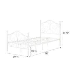 Twin Country Poetry Complete Metal Platform Bed White - South Shore -Child Furniture Shop GUEST a73cd055 f294 45e4 affd d6cdb5327ec9