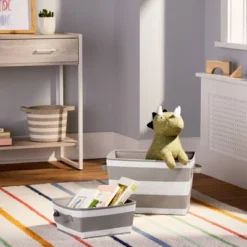 Canvas Striped Kids' Bin - Pillowfort™ -Child Furniture Shop GUEST aaace308 619c 404c a877 e776e04da934