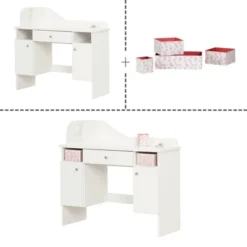 Vito Makeup Desk With Drawer Pure White/Pink - South Shore -Child Furniture Shop GUEST ab562318 a964 4fe2 936c 5f0103f989db