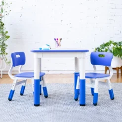 ECR4Kids Square Resin Dry-Erase Adjustable Activity Table With 2 Chairs (3-Piece Set) -Child Furniture Shop GUEST ac251a78 e206 4d11 b5f4 e7e94bc1ba3f